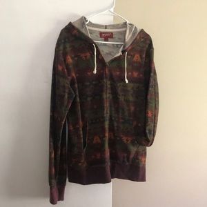 Arizona Jean brand zip up hoodie jacket Aztec